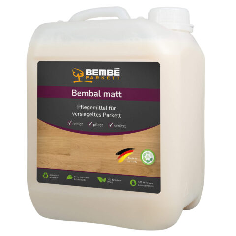 Bembé Parkett Bembal matt in 5 Liter Kanister und lilanem Etikett